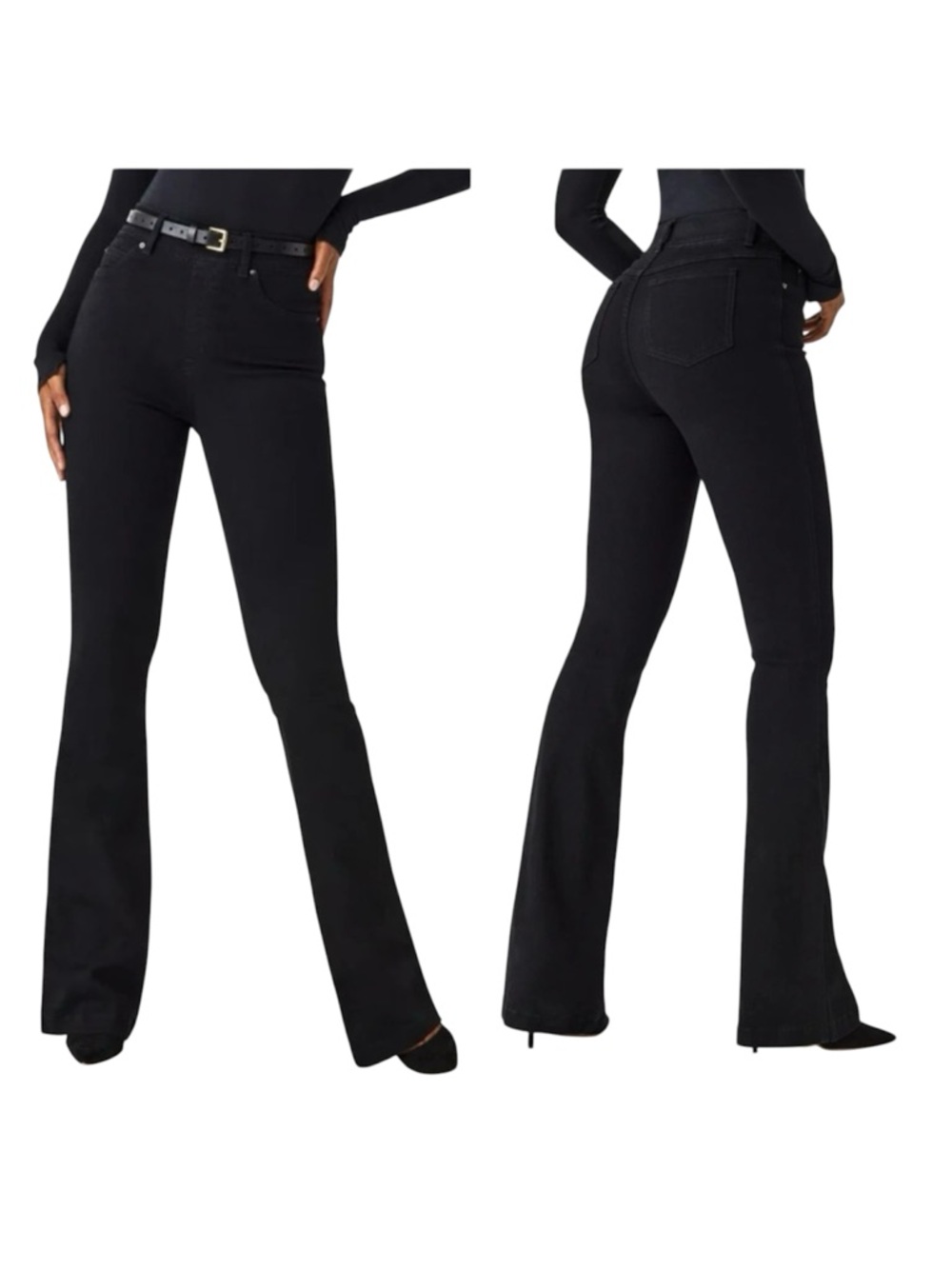 Spanx Pull on Flare Jeans Black Size Medium 20326R